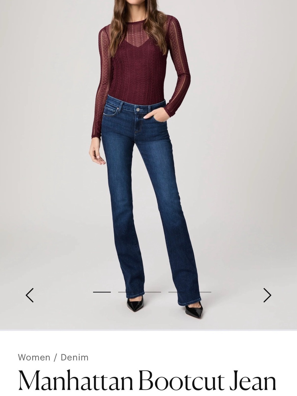 PAIGE Manhattan Bootcut Jean - Dark Blue Wash
